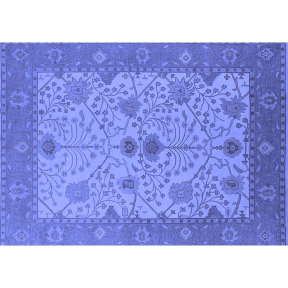 Ahgly Company Indoor Rectangle Oriental Blue Industrial Area Rugs, 2' x 5'