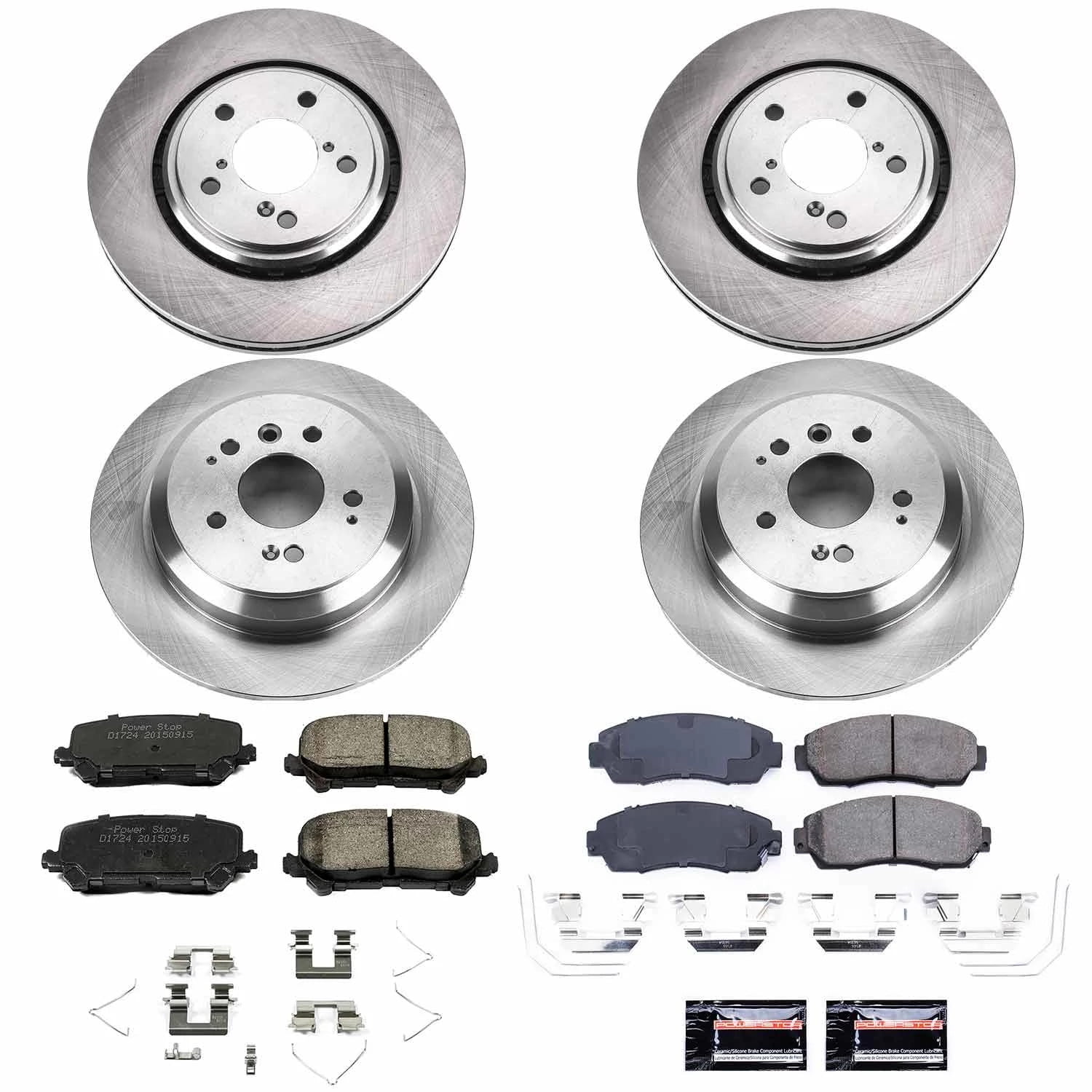 PowerStop Front and Rear Stock Replacement Brake Pad and Rotor Kit Fits: HONDA Select Models KOE8613