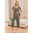 thumbnail image 2 of Ekouaer Women's Pajama Sets Short Sleeve Sleepwear Button Up 2 Piece Pj Loungewear Top and Capri Pants, 2 of 6