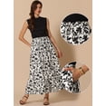 thumbnail image 2 of DARING DIVA Women's Floral Summer Elastic High Waisted A-Line Maxi Skirts XS Black, 2 of 6
