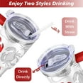 thumbnail image 5 of 40oz Colorful Red Crab Stainless Steel Flip Straw Tumbler Spill Proof Travel Cup Double Wall Vacuum Insulated Coffee Mug with Top Handle, 5 of 6