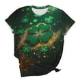 thumbnail image 6 of Saint Patricks Day Shirt Women Clover Graphic T Shirt Short Sleeve Cotton T Shirts Round Neck Casual Women's Blouses Summer Basic Tees, 6 of 6