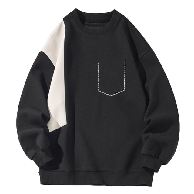 ameIAEA Men's Crewneck Sweatshirts Long Sleeve Color Block Pullover Tops Lightweight Workout Shirts