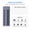 thumbnail image 5 of 10 Port USB 3.0 Hub Aluminum High Speed Splitter with Individual On/Off Switches for PC Laptop, 5 of 5