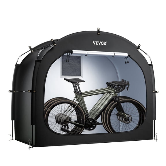 Outdoor Bike Storage Tent for 3-4 Bikes Waterproof Ventilated with High Strength Fiberglass Dual Zippers Easy to Install