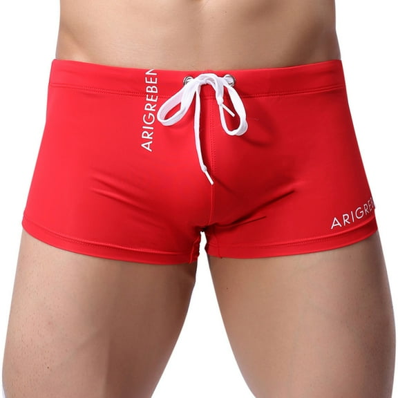 Swim Shorts for Men Swimming Boxer Briefs RD/XL Pants Trunks Swimwear Swimsuit
