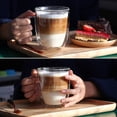 thumbnail image 3 of HSHDLDF Tasses en Verre, Verres à Boire Isolés à Double Paroi avec Poignée, Ensemble de 2 Tasses (Verres à Eau 400 ml), 3 of 7