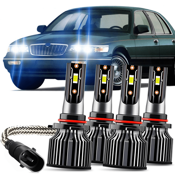 For Mercury Grand Marquis 1992-1997 - 4X LED Headlights Bulbs High Low Beam Set