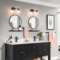 thumbnail image 5 of Modern Bathroom Light Fixtures, 2 Light Vanity Lights Over Mirror, Black Wall Lamp with Clear Glass Shade for Living Room Cabinet Bedroom Porch, 5 of 9