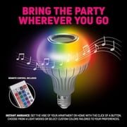 SKYLAR LED Color Changing Light Bulb with Bluetooth Speaker – E26 Standard Bulb Socket, 4 Light Modes with Remote Control Operation, Color Changing Bulb for Home, Events, Holiday