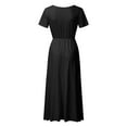 thumbnail image 6 of 2025 Clearance! Womens Clothes Clearance asdoklhq Maternity Dress,Woman Solid V-Neck Short Sleeve Elasticity Pregnant Maternity Nursing Long Dress, 6 of 6