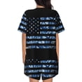 thumbnail image 3 of Lsque Navy Camouflage American Flag Women's Short-Sleeved Pajama Set - 2 Piece Soft and Lightweight Sleepwear Set-XX-Large, 3 of 9
