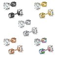 thumbnail image 2 of QQTDFG 1 Pc CZ Crystal Stud Earrings Stainless Steel Earrings Cartilage Helix Piercing-Silver-2mm, 2 of 9