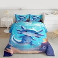 thumbnail image 2 of Feelyou Cute Ocean Axolotl Full Size Comforter Sets, Cartoon Marine Animal Bedding Comforter Set, Teens Kids Boys Girls Reversible Bedding Sets, Breathable Home Decor, 3pcs, 2 of 8
