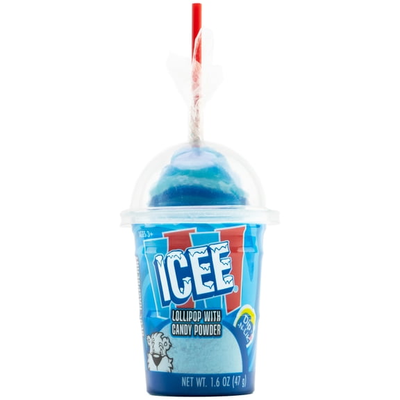 ICEE Dip-N-Lik Blue Raspberry Lollipop with Candy Powder Cup