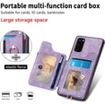 thumbnail image 4 of Phone Case for Samsung Galaxy S20 5G 6.2 inch Wallet Cover with Tempered Glass Screen Protector and Wrist Strap Lanyard RFID Card Holder Ring Stand Cell Accessories S 20 20S UW S2O G5 Women Men Purple, 4 of 13