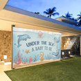 thumbnail image 2 of Under The Sea Backdrop Ocean Creatures Shower Decor Marine Life Photo Background for A Baby to Be Celebration Under The Sea Decorations Banner, 2 of 3