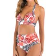 thumbnail image 5 of Women's Bikini Set Fashion Print High Waist Sexy Two Piece Swimsuit for Beach Pool Summer Vacation,Pink,L, 5 of 8