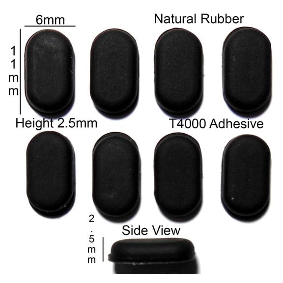 VATH Self Adhesive Rubber Feet 11mm(L)x 6mm(W)x 2.5mm(H) 8pcs [RB2]