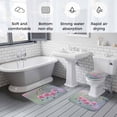 thumbnail image 6 of Spring Floreal Bathroom Rugs Set Pink Lily of The Valley Raindrops Botanical Farm Non Slip Absorbent Soft Bath Mats 3 Piece Set with Bathroom Rug, U-Shaped Floor Mat, Toilet Seat Cover Small Size, 6 of 9