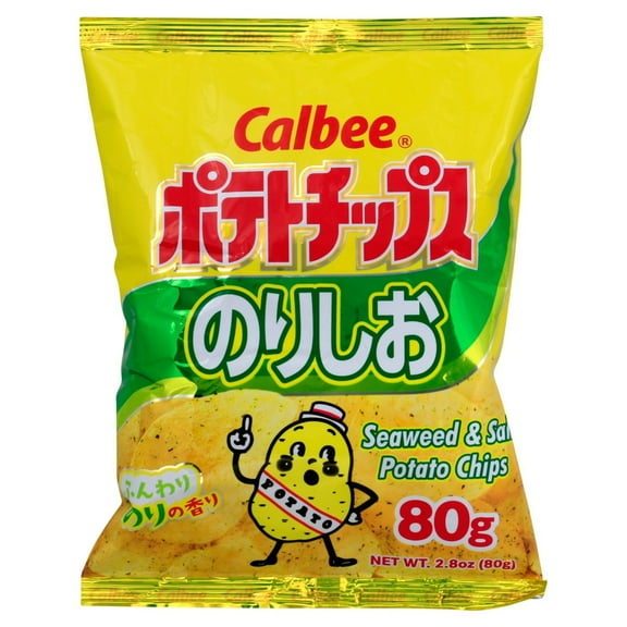Pack Of 2 Calbee Seaweed & Salt Potato Chips, 2.8 oz (Package May Vary)