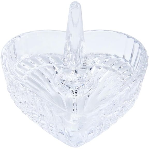 Glass Ring Dish Holder Heart Shaped Jewelry Tray Jewelry Rack Trinket Storage Bowl Display Plate