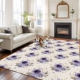 thumbnail image 2 of Area Rug for Living Room, Purple Spring Floral Non-Slip Indoor Large Carpet for Bedroom/Dining Room, Farmhouse Flowers Modern Art Washable Low-Profile Rectangle Floor Runner Rugs - 6 x 9 Ft, 2 of 8