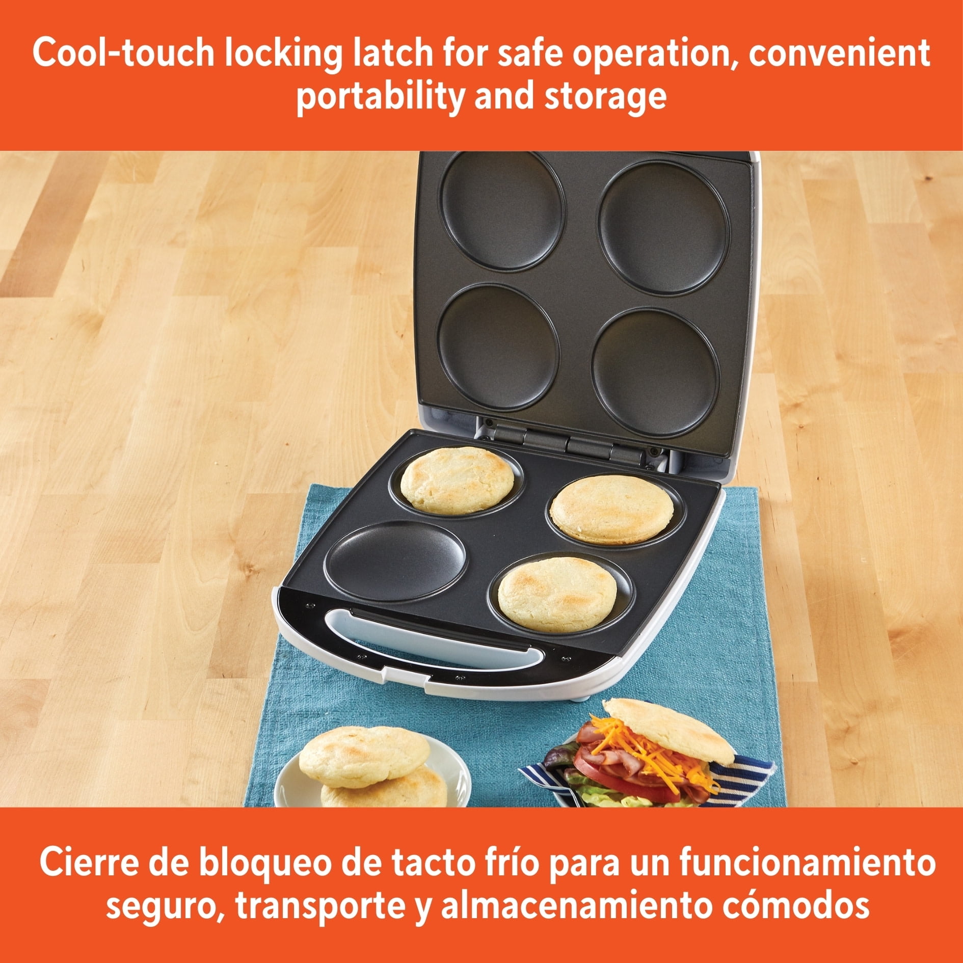 IMUSA 4 Slot Electric Arepa Maker, White