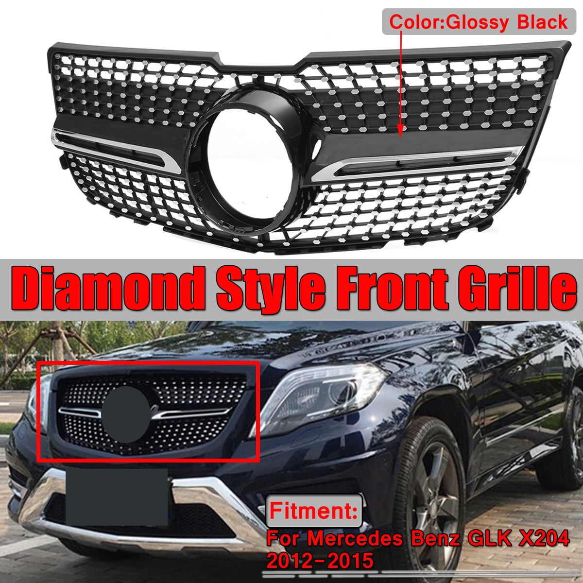 Grille Sport all black for Mercedes X204 GLK-CLASS AMG LOOK