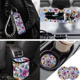 thumbnail image 3 of Jeiento Flowers Car Front Back Seat Covers Full Set with Steering Wheel Cover Seatbelt Shoulder Pad Trash Bin Auto Rear View Mirror Covers Coasters Keychain Lipstick Holder 13 Pieces Car Accessory, 3 of 7