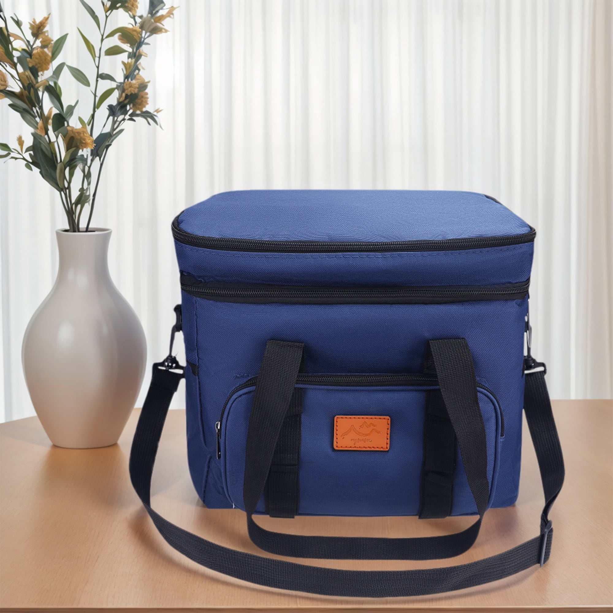 Unique Bargains Reusable Leakproof Lunch Bag for Office, Beach Navy Blue