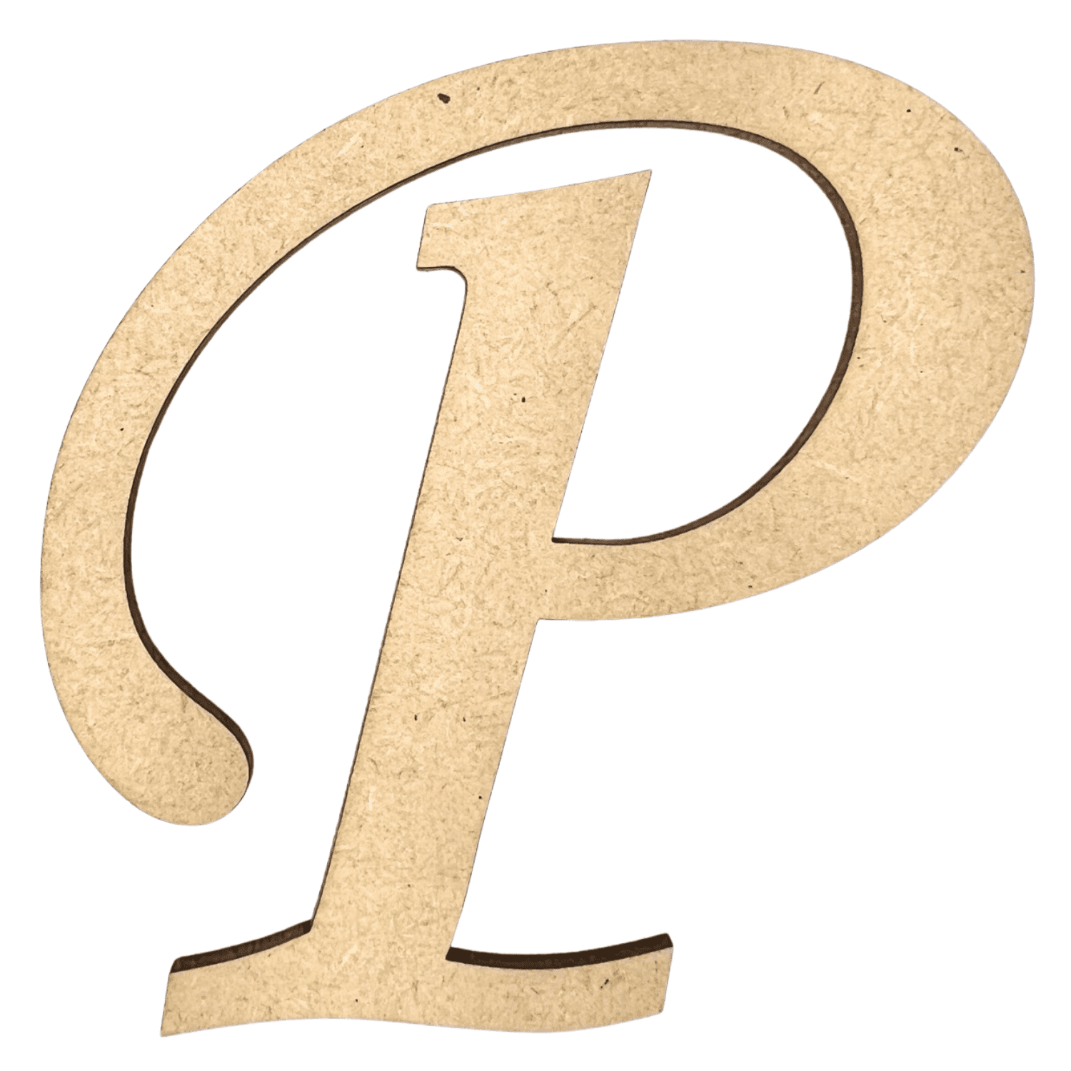 4" Tall MDF Wood Letter P 1/4" Thick Wood Craft Letters Monotype Font
