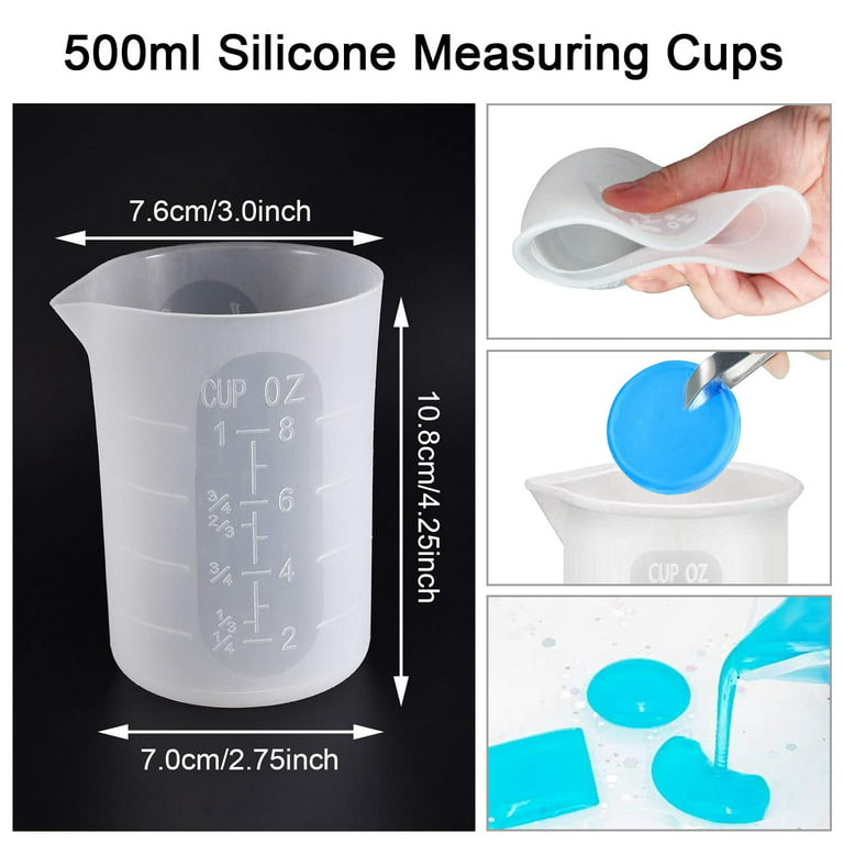 5pcs Epoxy Resin Mixing Cups Set DIY Tools Silicone Measuring Cups for  Resin 