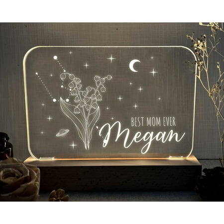

Graduation Gift LED Night Light with Zodiac Sign Birth Month Flower | Holiday Gifts for Her Room Lamp | Best Gifts for Her Friend