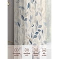 thumbnail image 7 of Blue Botanical Semi Sheer Curtains 45 Inch Length 2 Panels Set, Farmhouse Spring Summer Plant Sheer Kitchen Curtain Privacy Voile Window Curtain for Living Room Bedroom Rod Pocket Drapes, 7 of 7
