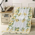 thumbnail image 2 of Lemon Yellow Flannel Blanket for Bed, Modern Country Flower Floral Summer Spring Soft Cozy Warm Couch Throw Blanket, Lightweight Fluffy Plush Bedding Blankets for Sofa Decor All Season 50"x60", 2 of 7