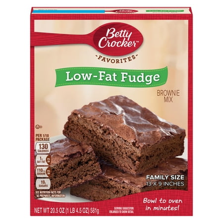 (2 Pack) Betty Crocker Low Fat Fudge Brownie Mix Family Size, 20.5 (Best Low Fat Foods)