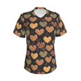 thumbnail image 2 of Uemuo Heart Printed Women's Classic V-Neck T-Shirt - Soft, Breathable, Moisture-Wicking, Perfect for Casual, Office, Travel, and Everyday Wear-X-Large, 2 of 5