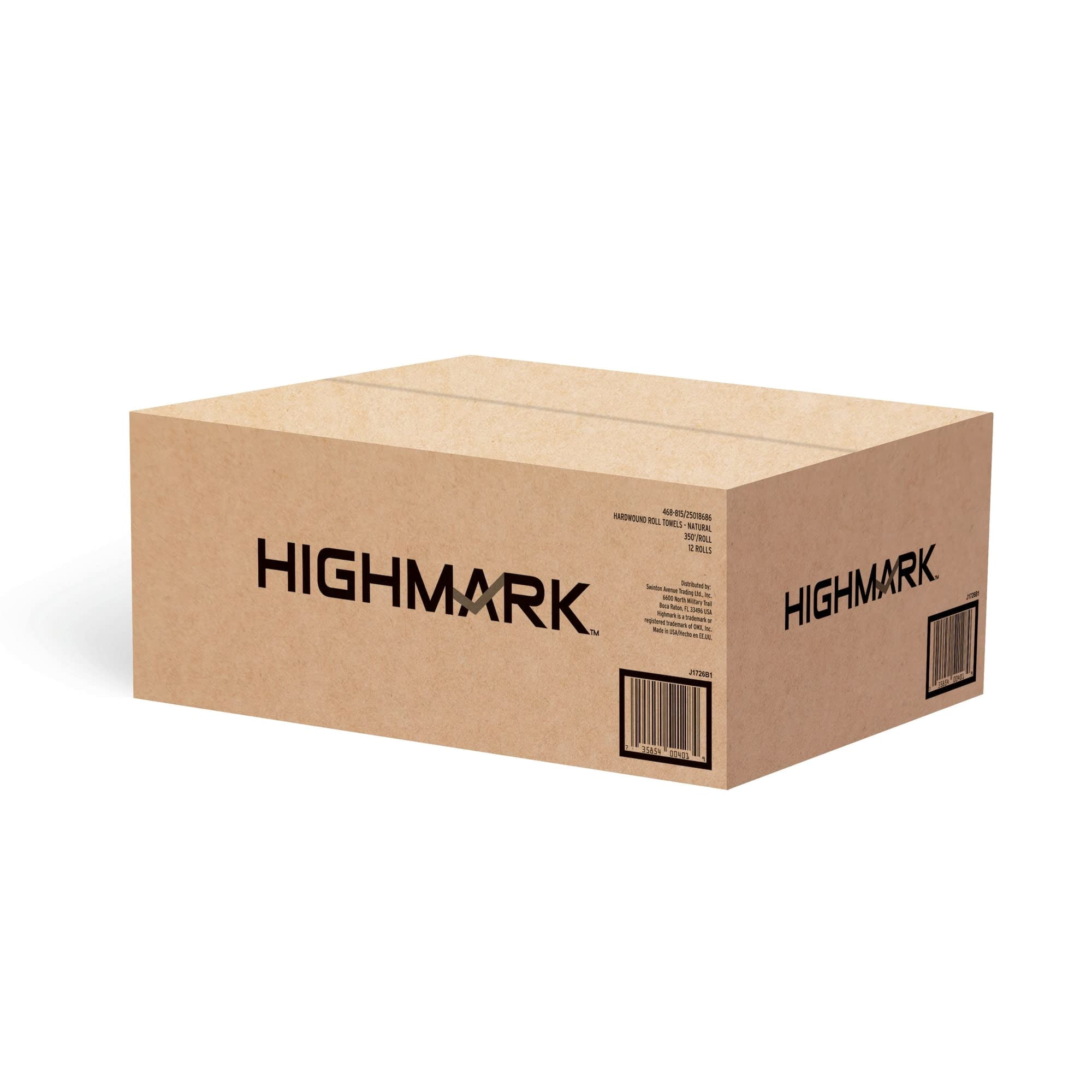 Highmark® Hardwound Paper Towels, 8" x 350', 100% Recycled, Natural, Case Of 12 Rolls