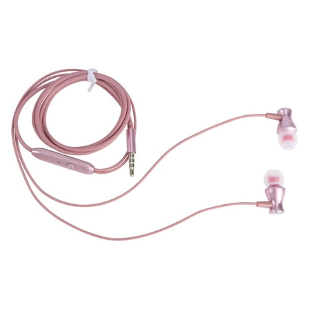 YSNOOWE 1Pcs Wired Headphone Rose Gold for Phone Sweatproof Stereo Sound Strong Bass Built-in Mic