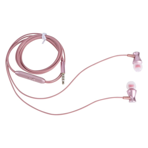 YSNOOWE 1Pcs Wired Headphone Rose Gold for Phone Sweatproof Stereo Sound Strong Bass Built-in Mic