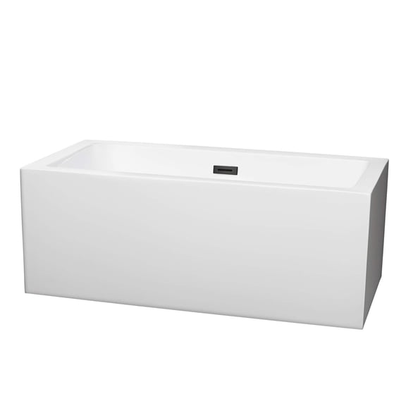 Pemberly Row 59.5" Acrylic Freestanding Bathtub in Black/White