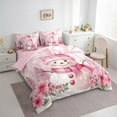 thumbnail image 3 of Castle Fairy Xmas Snowman Boy Girl 7-Piece Twin Bedding Sets,Happy New Year Bedding Comforter Set,Christmas Festival Theme Breathable Sheet Sets,Pink Flower Home Decor, 3 of 8