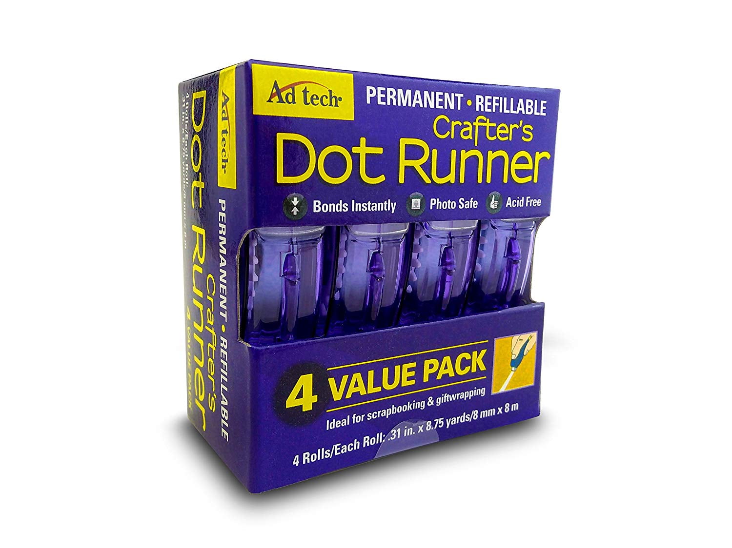 12 Packs: 4 ct. (48 total) AdTech® Permanent Micro Dot Glue Runner™ 