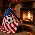 thumbnail image 6 of Twfbrm 4th of July Patriotic Throw Blanket, American Flag and Football Pattern Flannel Blankets, Soft Warm and Lightweight Independence Day Decorative Blankets for Couch, Sofa, Bed, Car, Chair, 6 of 9
