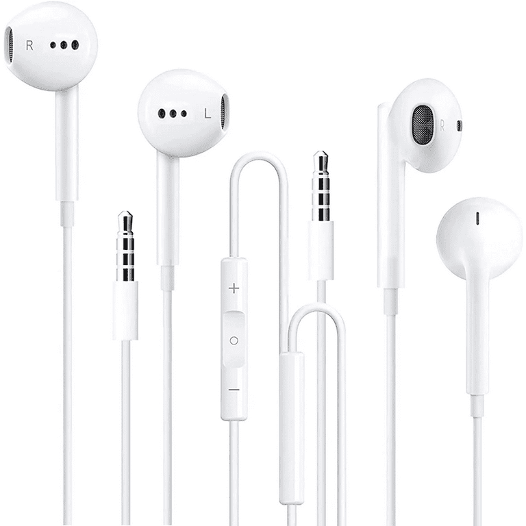 2 Pack Apple Headphones Wired with Microphone Earbuds in Ear Earphones Built in Call Control and Clear Audio Compatible with iPhone