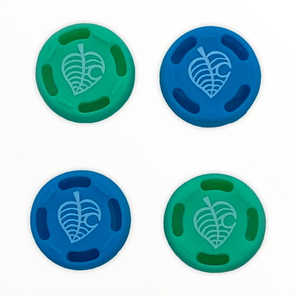 JenDore Blue Green  Leaf Animal Crossing 4Pcs Silicone Thumb Grip Caps for Nintendo Switch