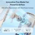 thumbnail image 3 of JISULIFE Mini Handheld Fan with Stand, Portable USB Rechargeable, 3 Speeds, Compact Design for Office, Outdoor Travel, 3 of 8