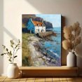 thumbnail image 6 of Sailboat Lake Mountain Village Canvas Print Wall Art, Scenic Vacation Decor for Living Room Bedroom Office Hotel, 6 of 8