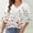 001 White, variant on Hvot&aat Women's Fashion 1/2 Bell Sleeve Tops Summer Casual V Neck Printing Blouses Loose Lightweight Tee
